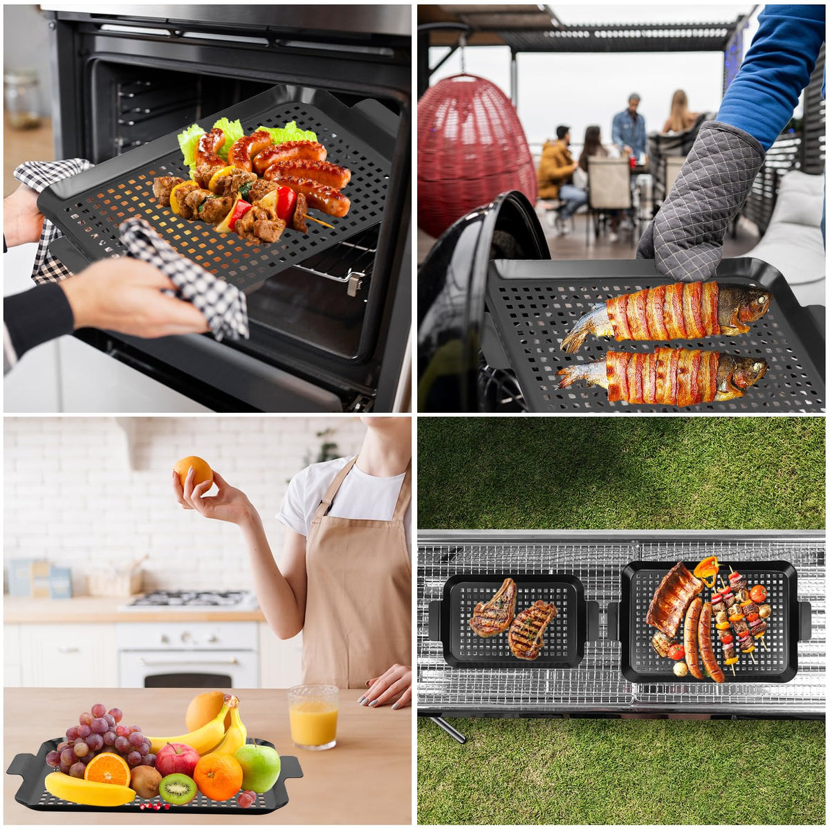 Minyuexia grill tray set nonstick coating aids easy release of food.