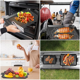Minyuexia grill tray set nonstick coating aids easy release of food.