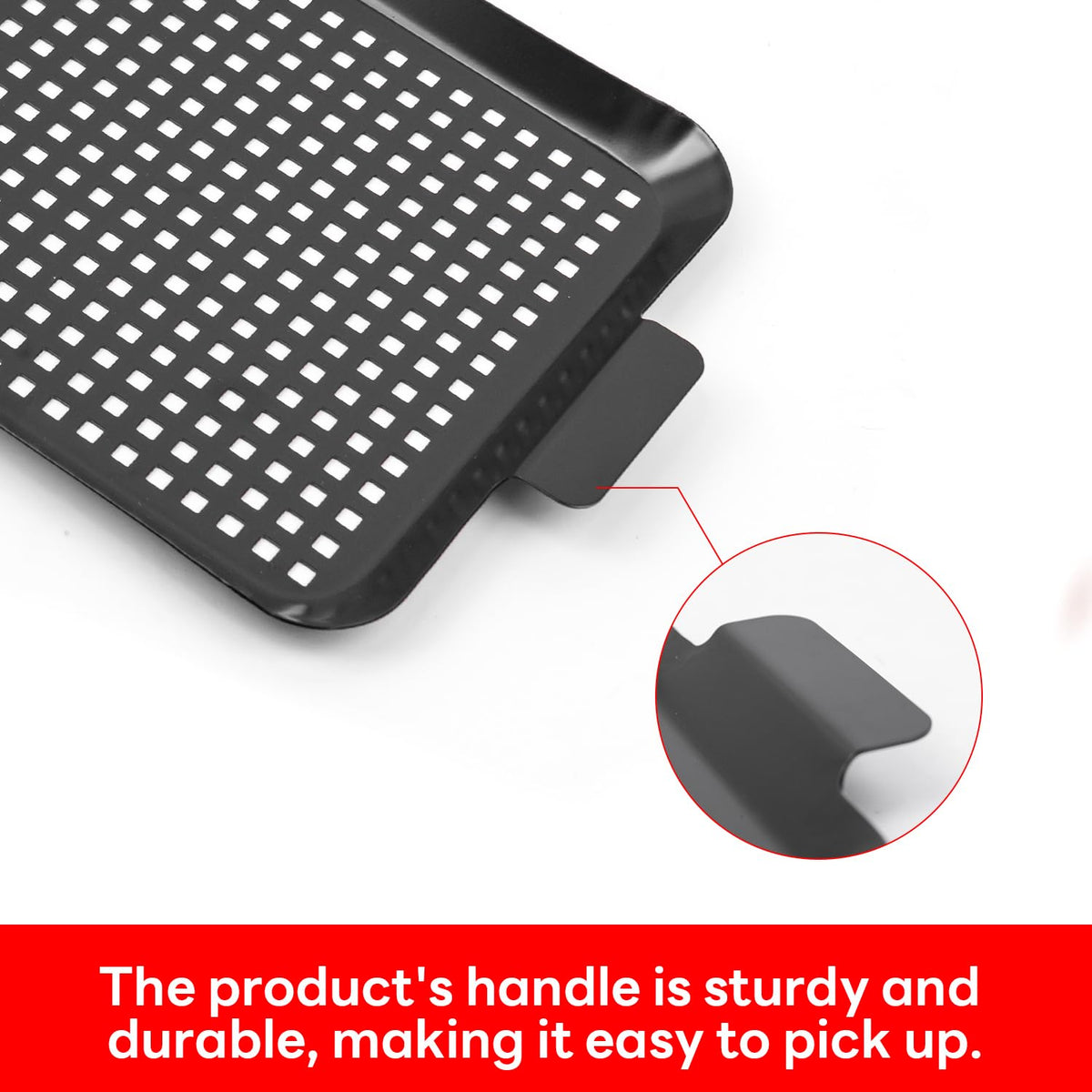 Minyuexia grill tray set perforated surface for even heat distribution.