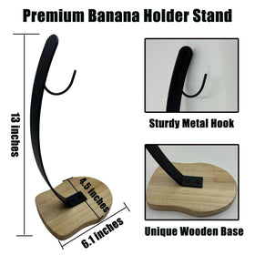 MIOIO banana hanger with sturdy metal hook for secure, mess-free fruit hanging.