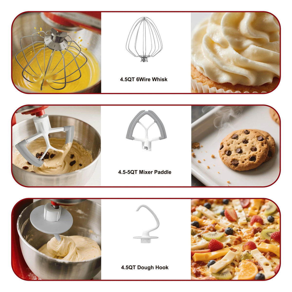 Miosruru dough hook to tackle heavy bread doughs.