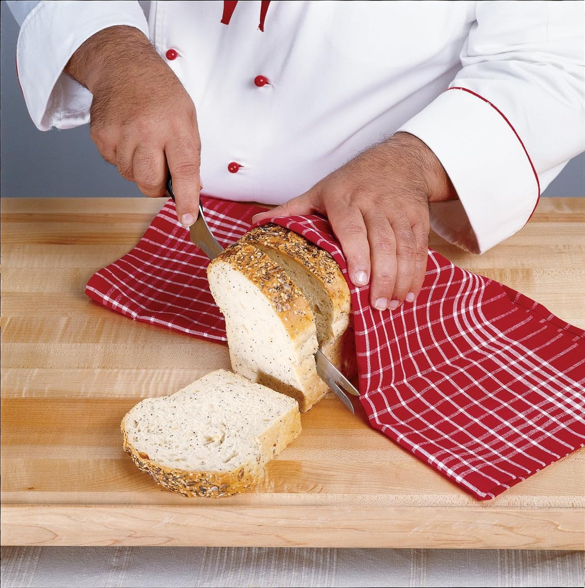 Miracle Blade III chef knife and Chop & Scoop shown for everyday kitchen prep.