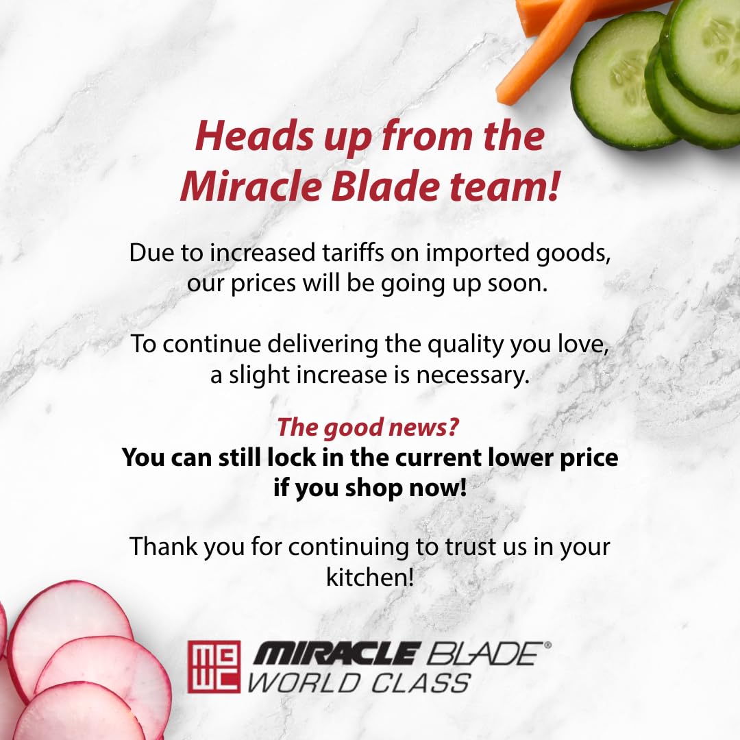 Miracle Blade III close-up blades, highlighting sharp edges for effortless slicing.