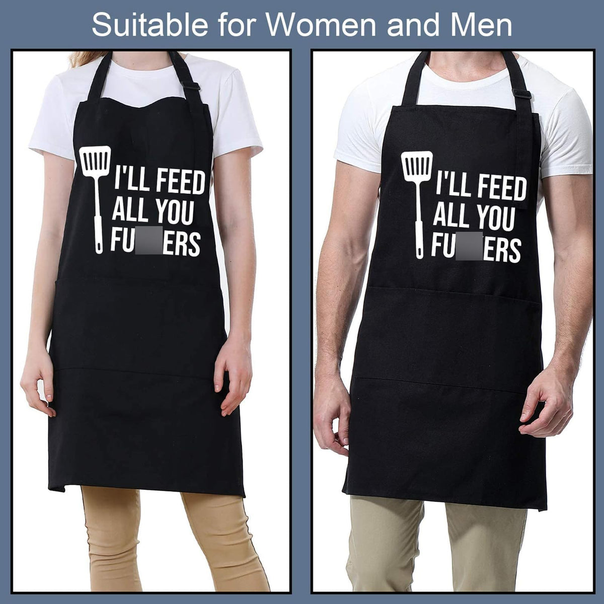 Miracu funny cooking apron durable cotton for frequent use and durability.