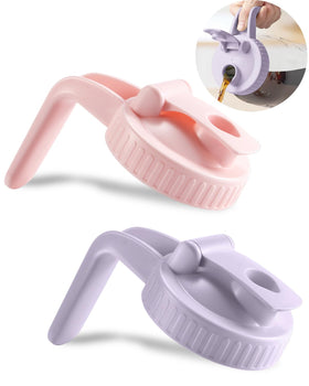 Miradexic 2-pack wide-mouth lid with V-shaped pour spout for drip-free pouring