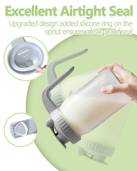 Miradexic wide-mouth pitcher makes adding ice and ingredients effortless.