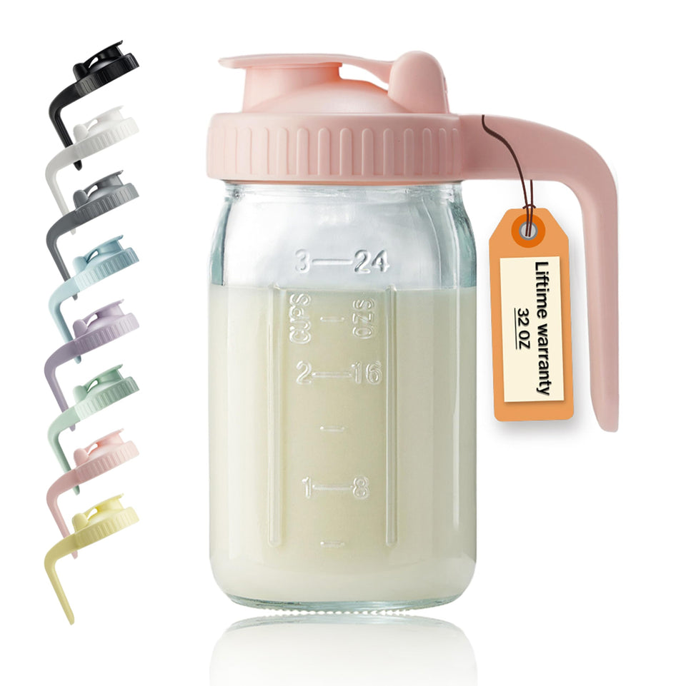 Miradexic 32oz glass pitcher with lid for everyday drinks and storage