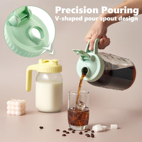 Miradexic pitcher showing measurement markings for accurate pouring