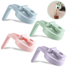 Miradexic wide-mouth lid with V-shaped pour spout for drip-free pours