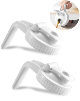 Miradexic wide-mouth lid with V-shaped pour spout for drip-free pouring.
