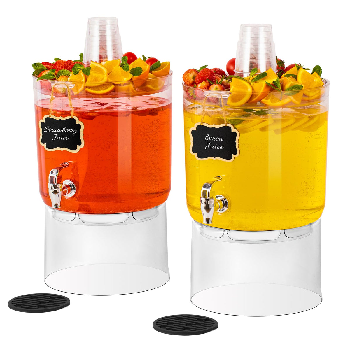 MiraFure 2-gallon dispenser with flat-top tray for easy serving and garnish placement.