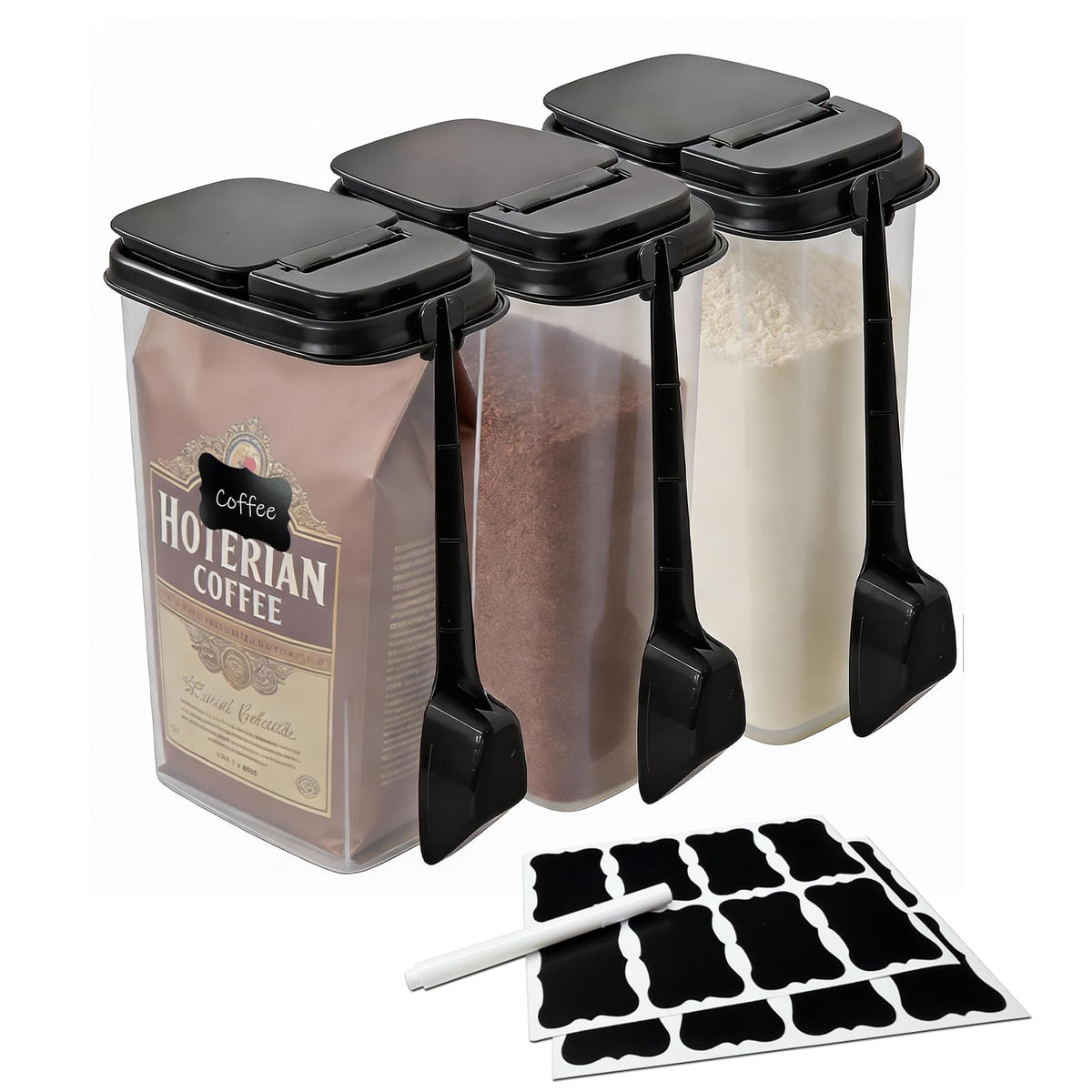 MiraFure three-pack 1500ml containers for organized pantry storage.