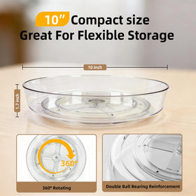 MiraFure clear PET turntable in fridge for quick visibility.