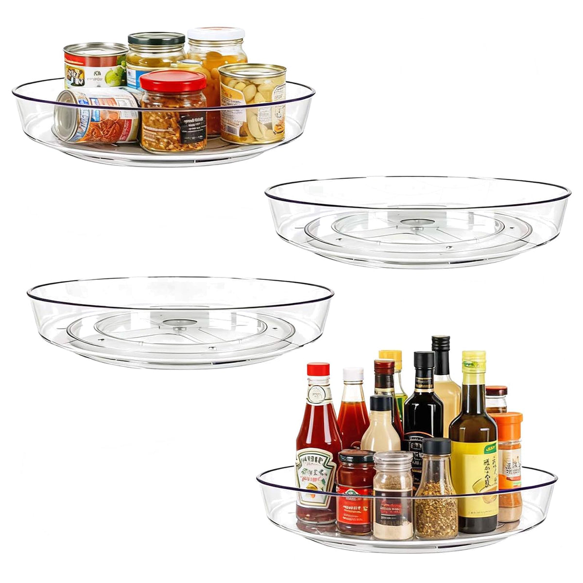 MiraFure lazy susan 10 inch top view for compact spice organization.