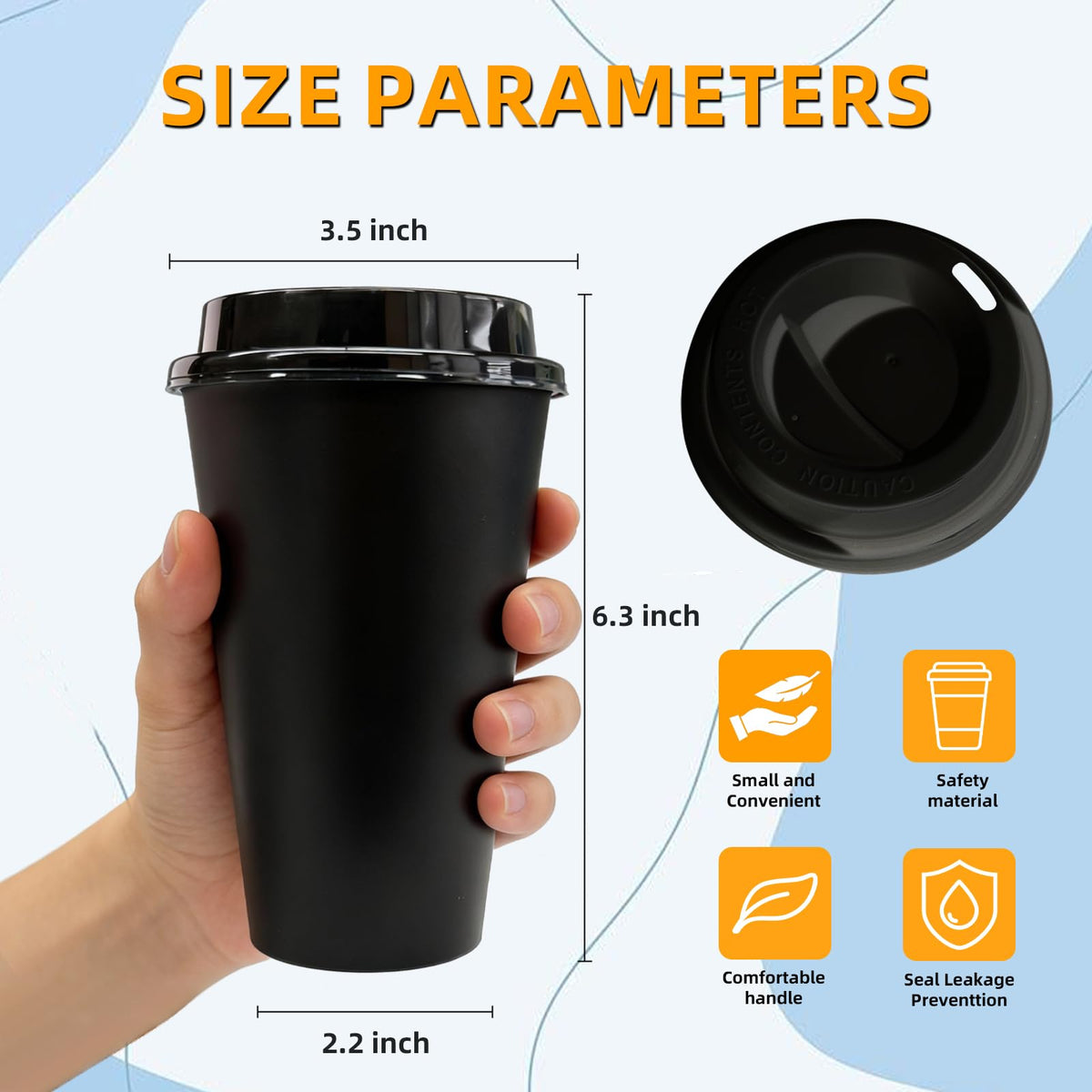 MiraFure durable PP plastic travel mug for daily use.
