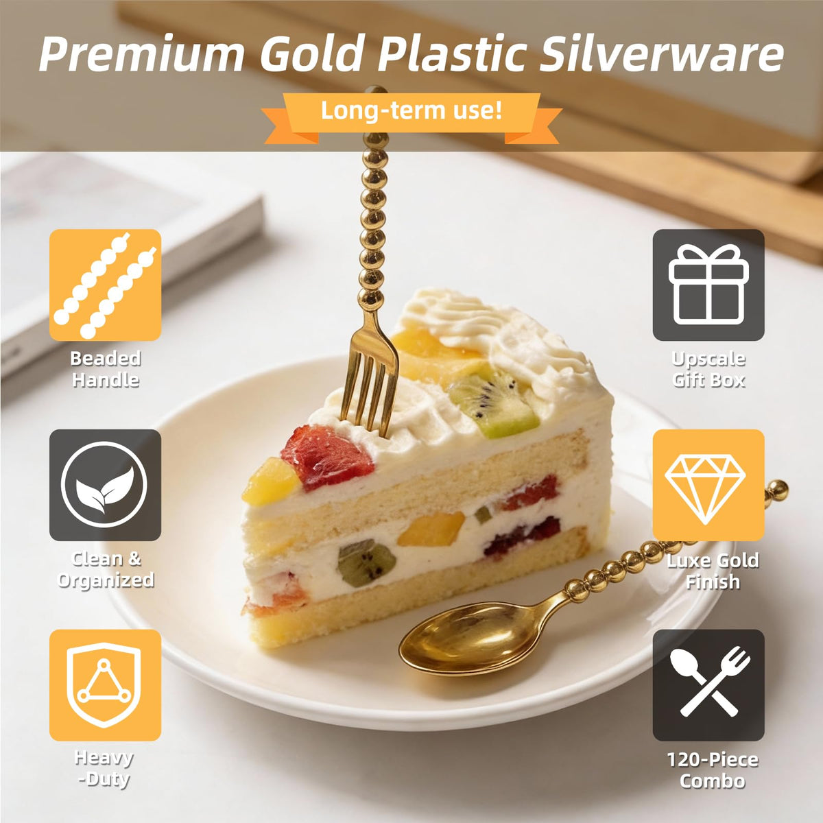 MiraFure gold-finished forks and spoons for small tasting bites