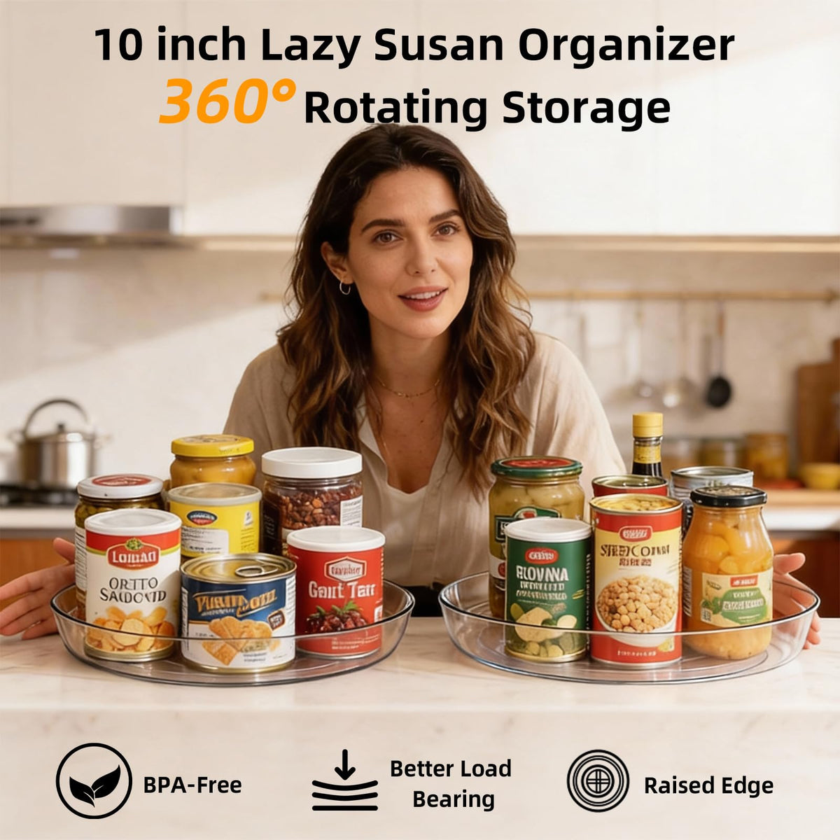 MiraFure rotating organizer for kitchen spices with easy access.