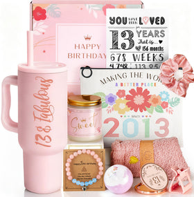 Mirasphere 13th birthday tumbler with pink design keeps drinks at the ideal temperature