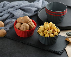 Mirenlife reusable baking cups shown with muffins and treats.