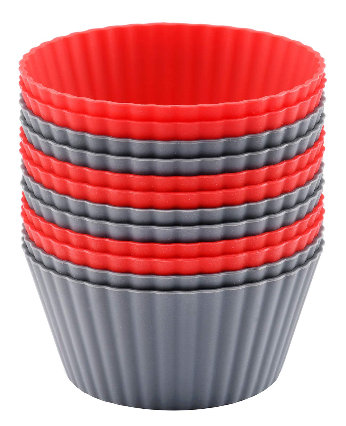 Mirenlife jumbo silicone baking cups stacked, reusable and eco-friendly choice.
