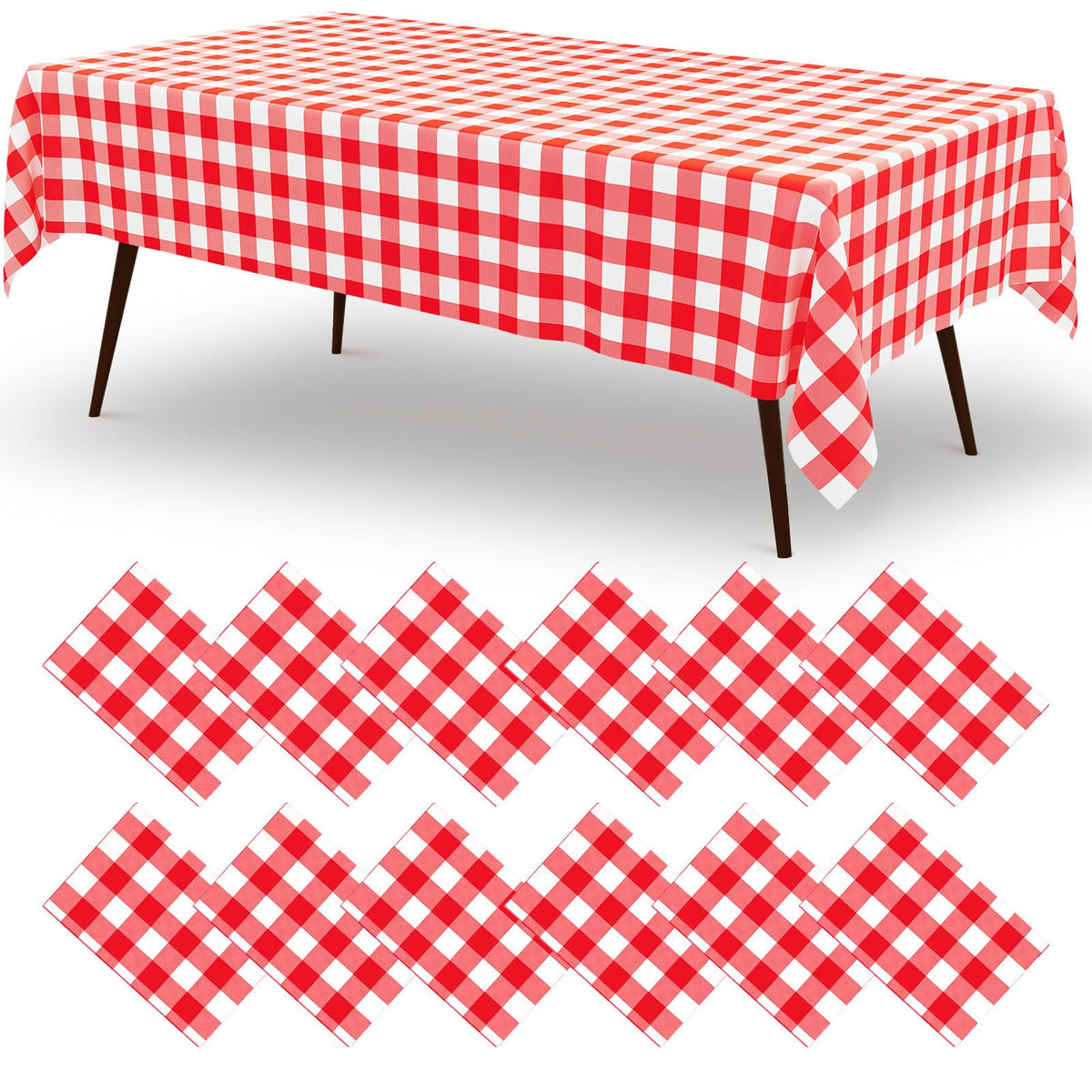 Misaya buffalo check tablecloth pack for versatile gatherings.