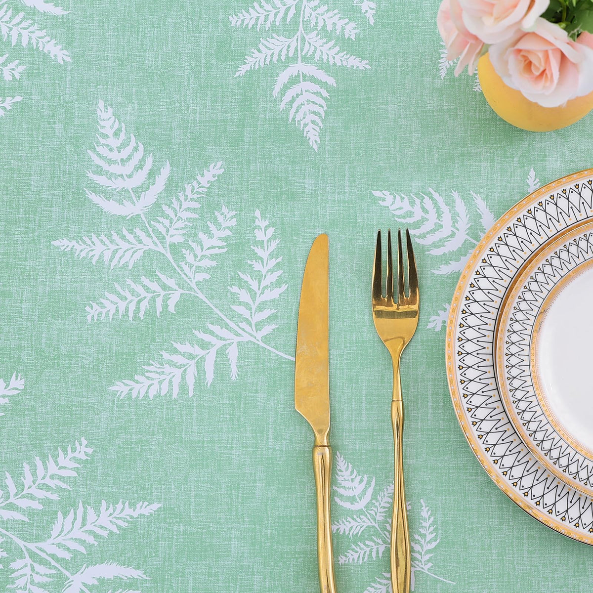 misaya leaves pattern tablecloth adds lively touch to gatherings
