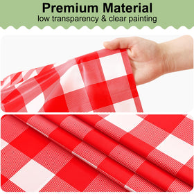 Misaya camping and picnic table setup with durable disposable cloth.