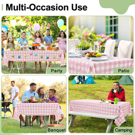 Indoor and outdoor table setup featuring Misaya buffalo pattern
