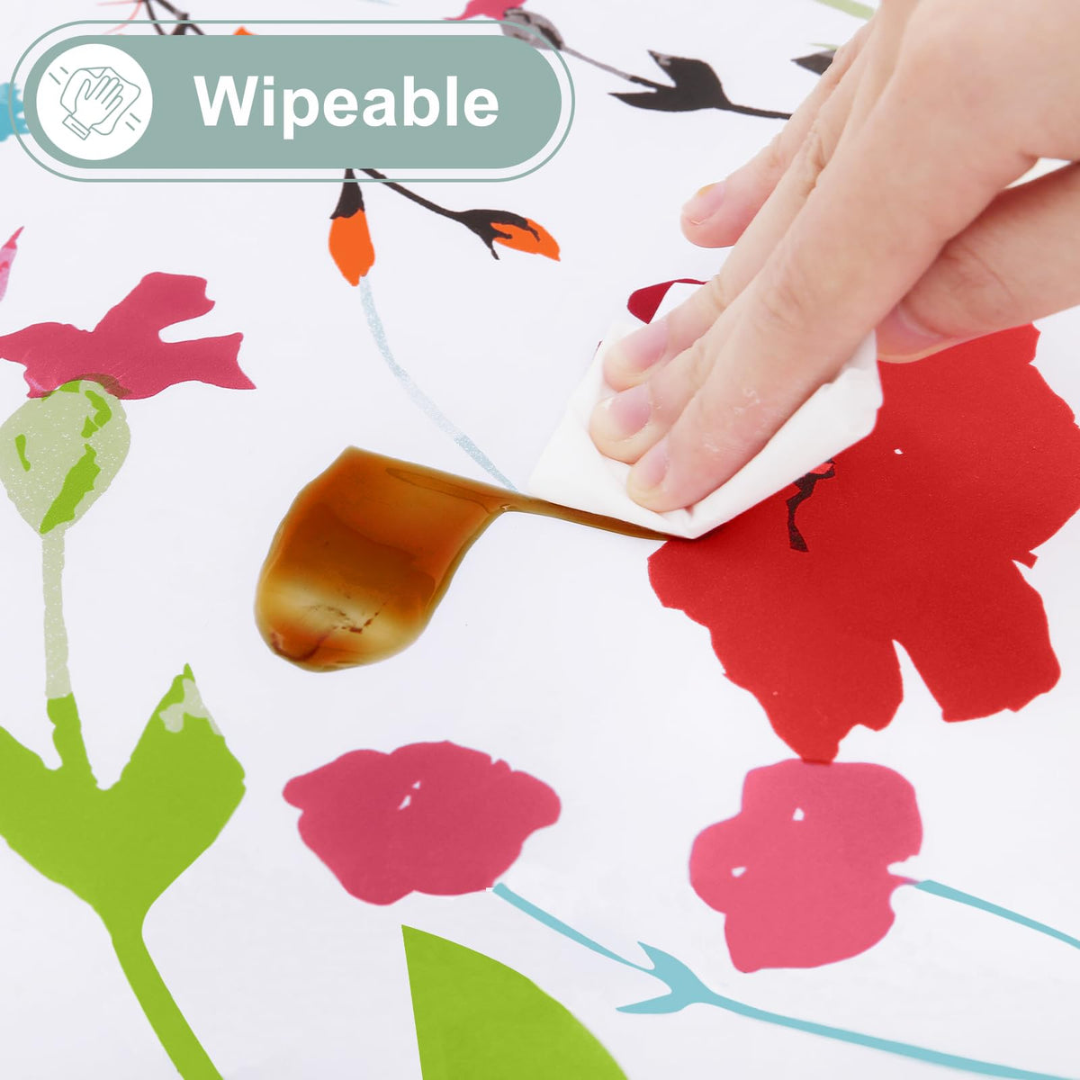 Misaya tablecloth suitable for indoor and outdoor use in a garden setting