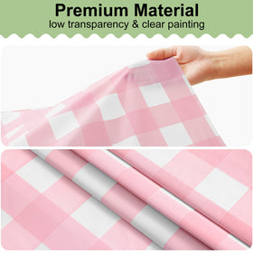 Mother's Day table decor with Misaya pink checkered cloth