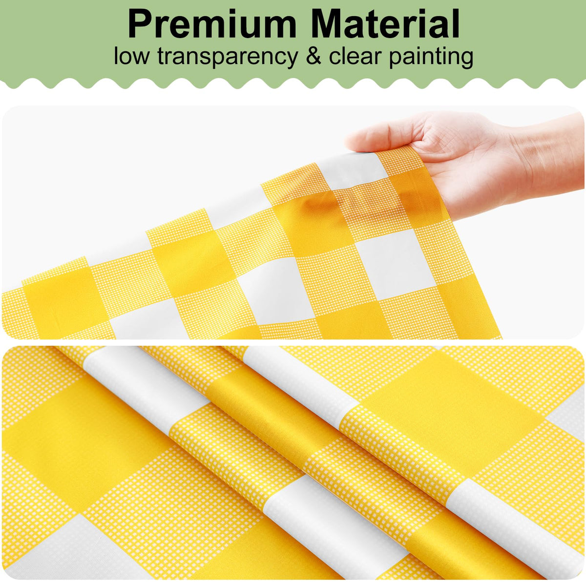 Misaya yellow and white check tablecloth creates cheerful ambience.