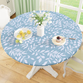 Misaya round tablecloth with elastic edge for a secure, wind-resistant fit.
