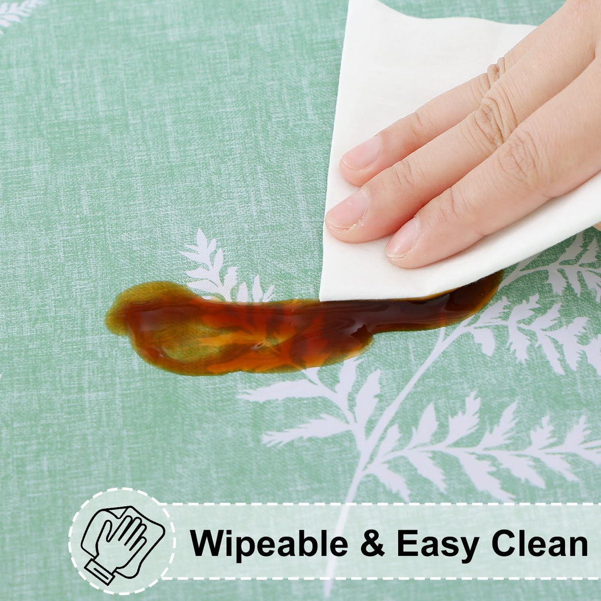 misaya stain-proof coating keeps the tablecloth looking clean after meals
