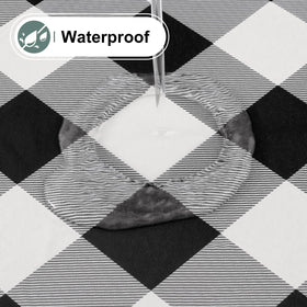 Misaya buffalo plaid tablecloth resists stains during gatherings