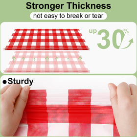 Misaya 54x108 inch coverage tablecloth on a dining table.