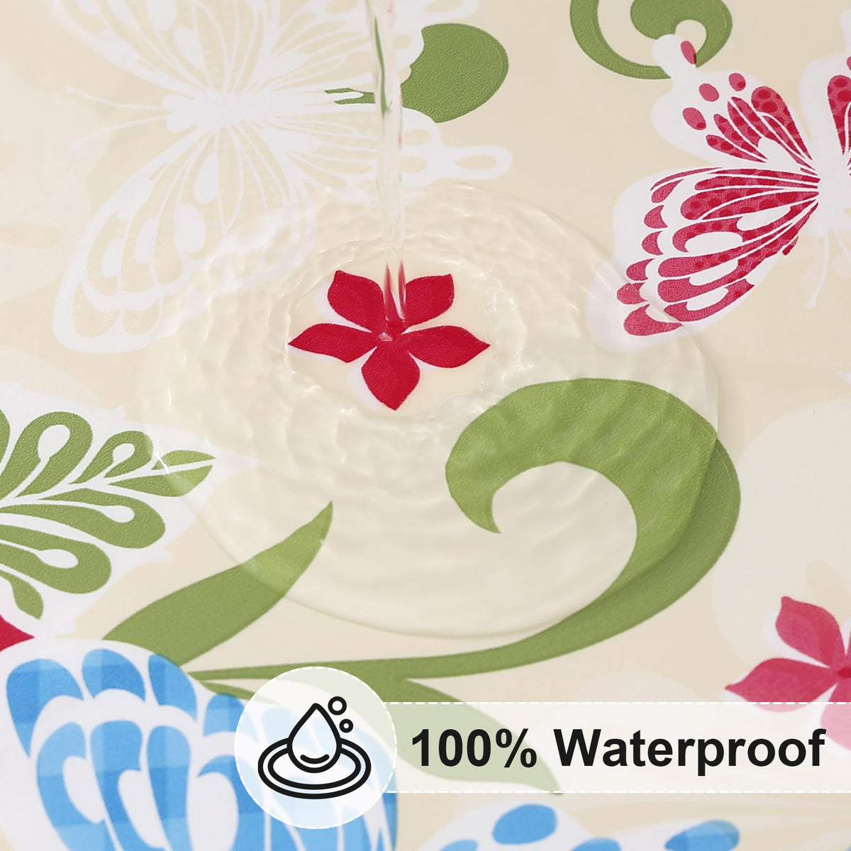 Misaya tablecloth with soft backing offers gentle texture and surface protection.