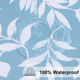 Misaya vinyl-backed tablecloth for easy cleaning and wrinkle resistance.