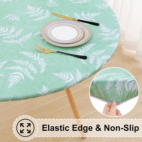 misaya waterproof table cover with vinyl top protects against spills outdoors
