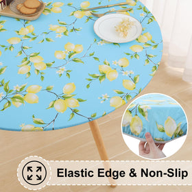 misaya waterproof vinyl top table cover protecting a dining surface from spills