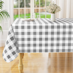 Misaya waterproof rectangle tablecloth protects against spills with a durable vinyl surface.