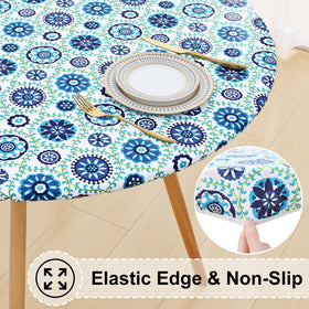 misaya waterproof vinyl tablecloth shields spills and cleans easily