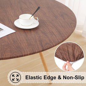 Misaya waterproof tablecloth showing vinyl layer protecting against spills.