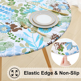 Misaya waterproof vinyl table cover prevents spills from soaking through.