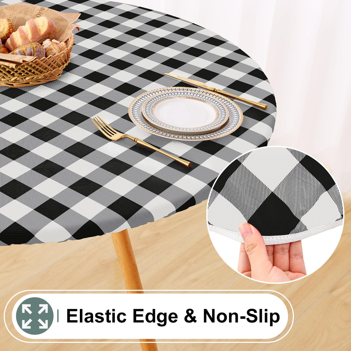 Misaya waterproof vinyl tablecloth protecting surfaces from spills