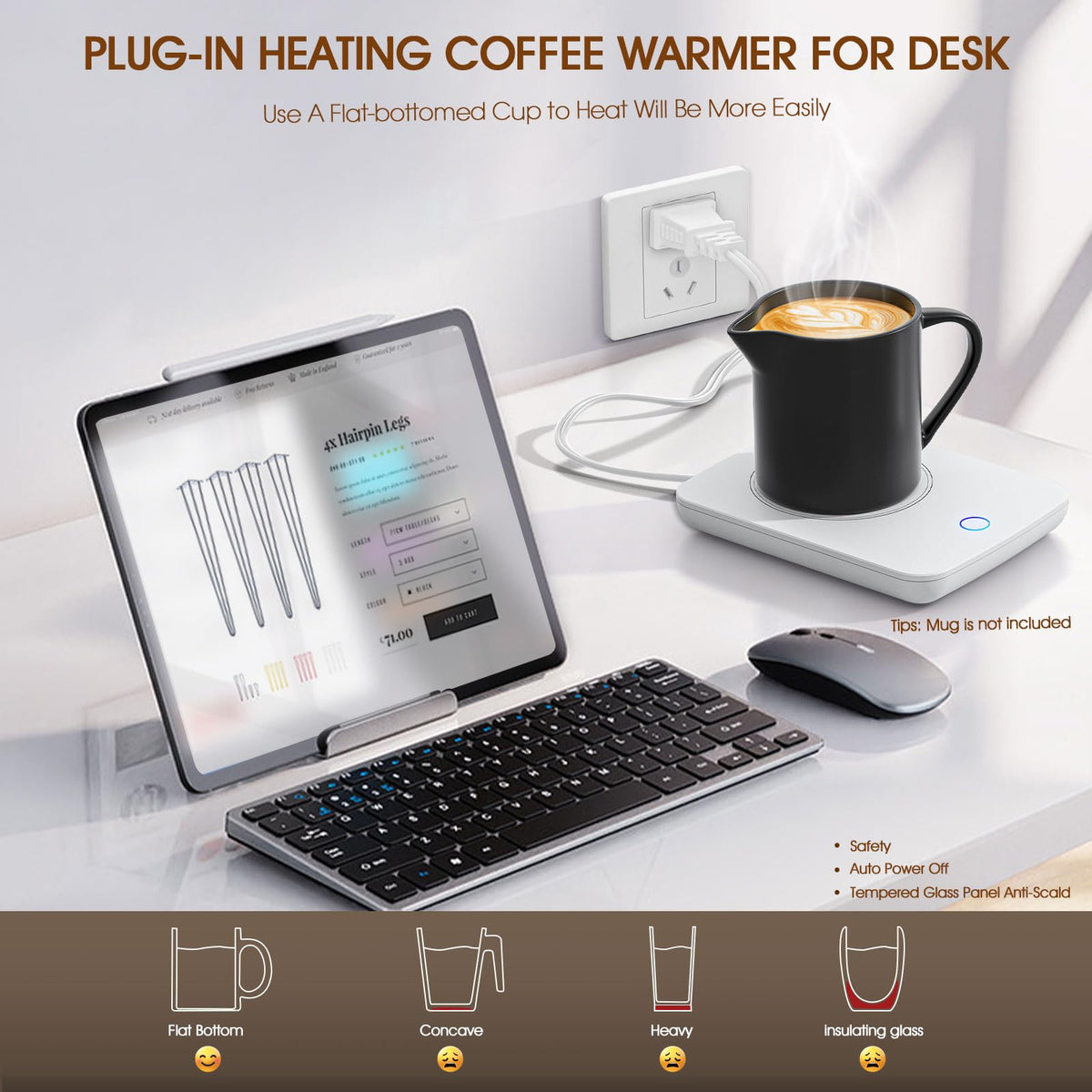 Misby Mug Warmer uses gravity induction for hands-free operation.