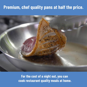 Misen 5-Ply pan on induction proves versatile compatibility with all stoves.