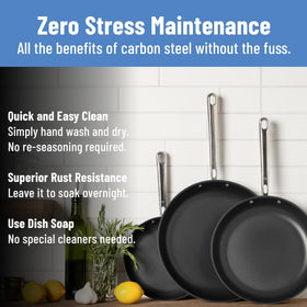 Misen Carbon Nonstick Skillet induction-ready for any stove type.