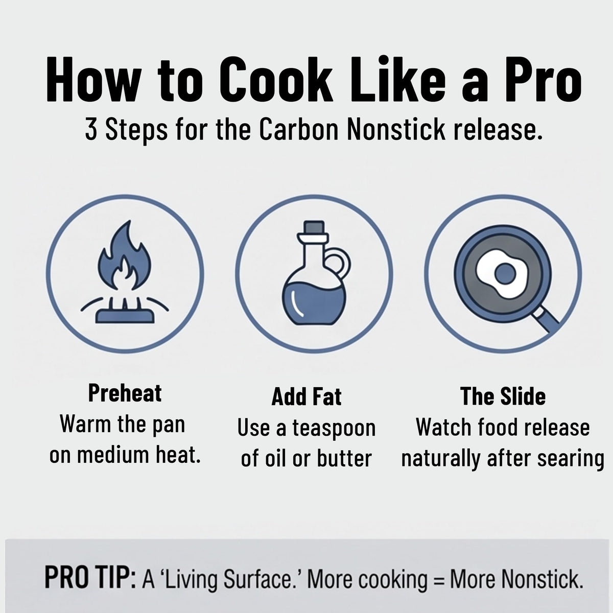Misen Carbon Nonstick Skillet surface safe for metal utensils during cooking.
