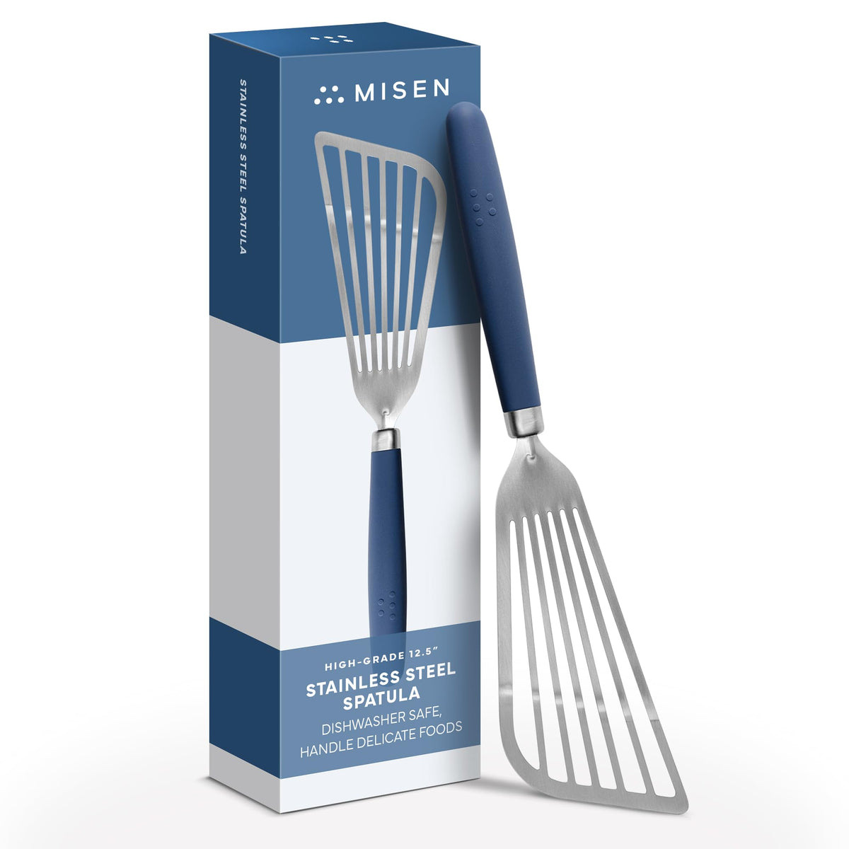 Misen fish spatula slotted turner for delicate flipping and even browning