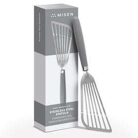 Misen fish spatula slotted turner for delicate flips and even heat
